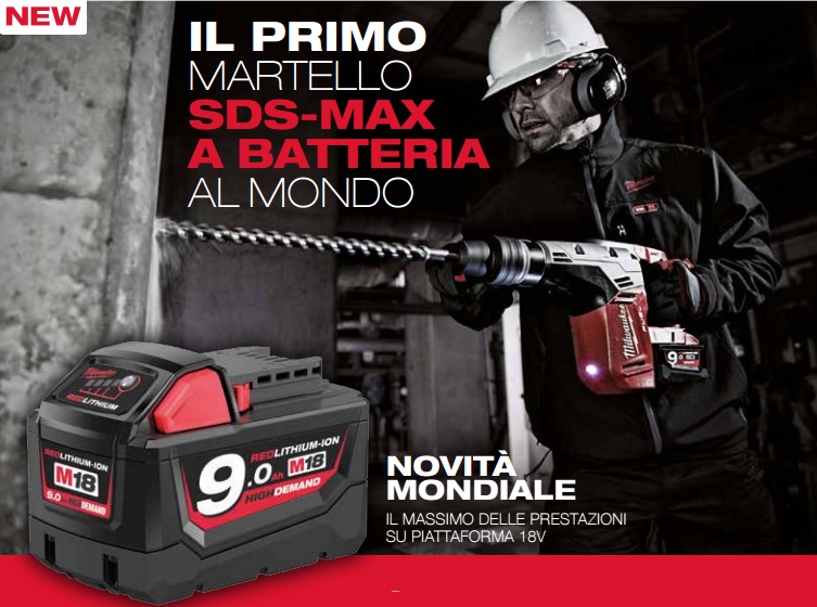 SDS MAX MILWAUKEE BATTERIA